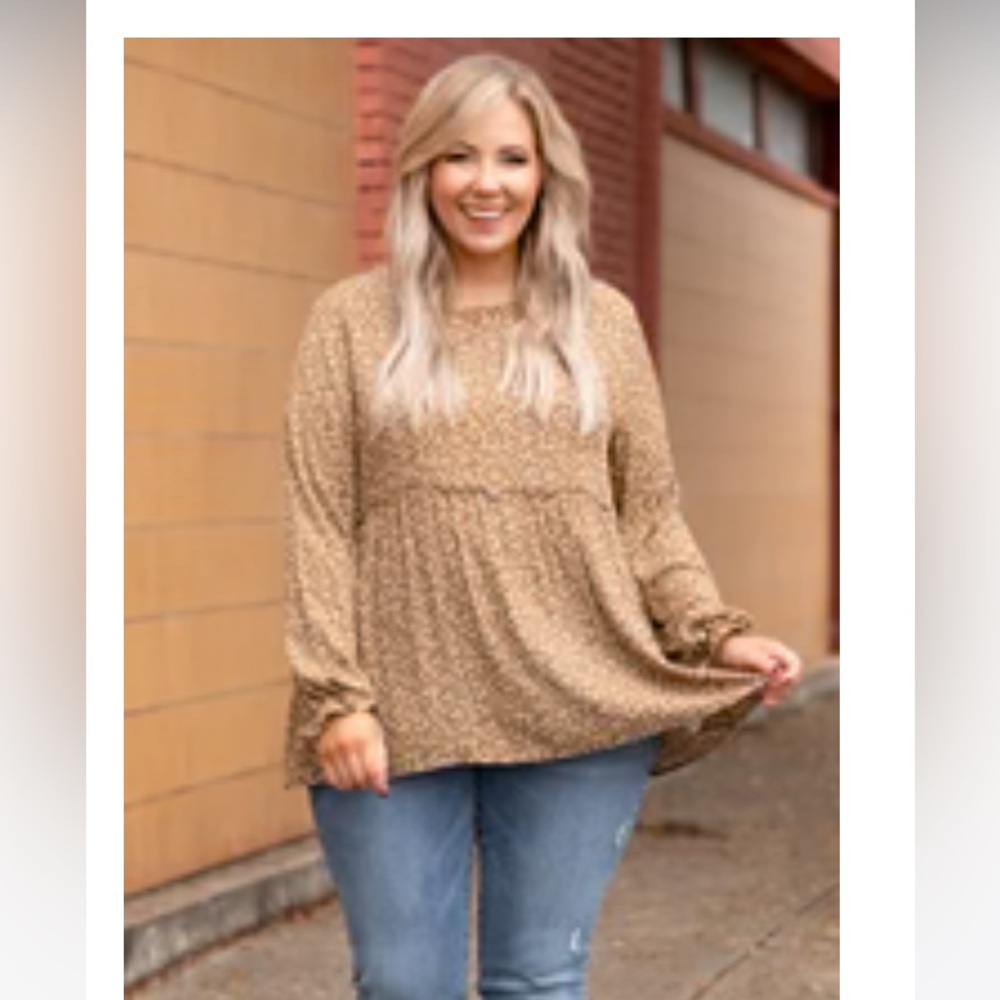 Chic Soul Blue and Brown Patterned blouses